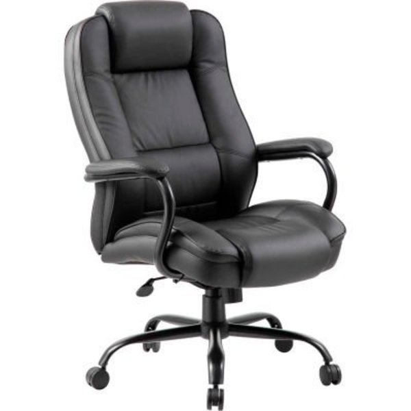 Boss Office Products Boss Heavy Duty Executive Office Chair with Arms - Leather - High Back - Black B992-BK